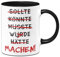 Tassenbrennerei Tasse mit Spruch Machen! - Motivation, Optimismus - Geschenk Chef, Arbeitskollegen - lustig - Spülmaschinenfest (Schwarz)