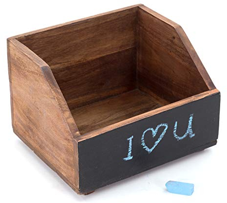 Holz SCHREIBTISCH ORGANIZER Libro | mit beschriftbarer Tafel, Mahagoni Holz, 24x21x16 cm (BxTxH) | Holzkiste, Holzbox, Büro Organizer, Buchregal, Schreibtischablage, Dokumentenkiste, Dokumentenablage