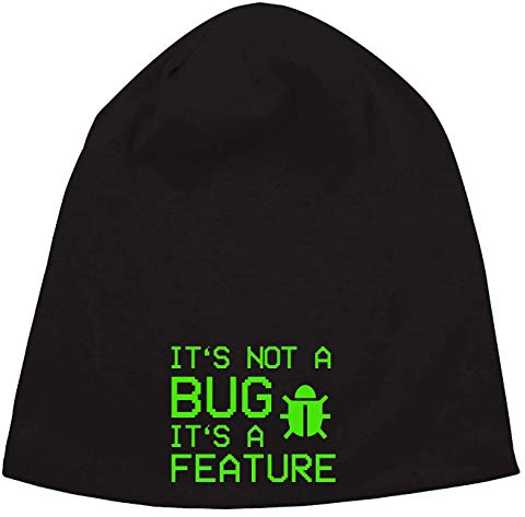 It's Not A Bug It's A Feature Gaming Glitch Jersey Beanie Hut Dünne Slouch Cap Unisex One Size