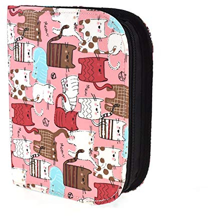 Häkelnadeletui, Werkzeug, leere Häkelnadeltasche, Aufbewahrungstasche, Strickset, Organizer, Tasche zum Nähen, Häkelnadeln, Scheren, Lineal, Zubehörtasche, Rosa