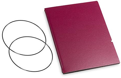 A7, revolutionäres, nachhaltiges X17-Konzept für Notizbuch Personal Organizer und Terminplaner/Hülle für 1 Heft! Recyceltes Leder, violett, Made in Germany, 17 Jahre Garantie*
