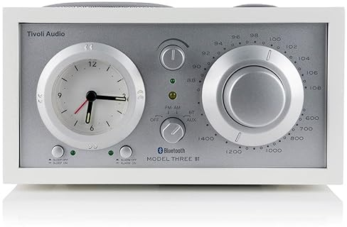 Tivoli Audio Model Three - Radiosveglia Bluetooth FM/AM (bianco/argento)