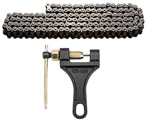 420 Chain - 420 Standard Roller - 132 Links + Chain Breaker for 110Cc, 125Cc Dirt bikes, Pit Bikes, ATVs, Go Karts, Scooters