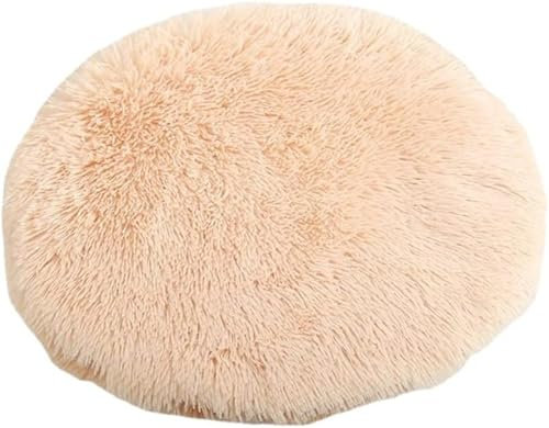 RICHRAIN Katzenkissen Rund,Plüschkissen für Katzen und Hunde, rund, warme Matte, weich und bequem, für Wohnzimmer (Beige, S 37CM)