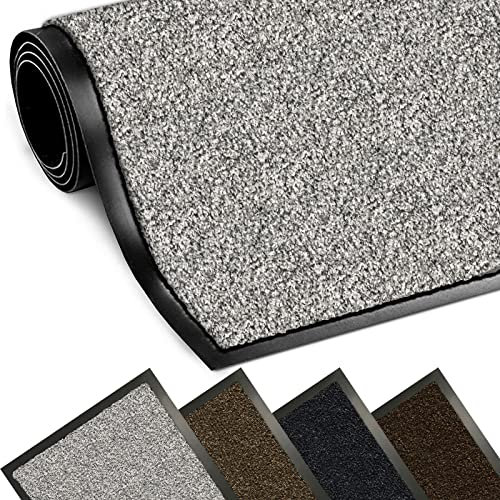 BLADO Cotton Door Mats Indoor - Non Slip Mat for Indoor And Outdoor, Washable Door Mat for Front Door | Door Mats Outdoor Home, Office, Kitchen, Carpets, Floor Mats (50CM X 80CM, Grey)