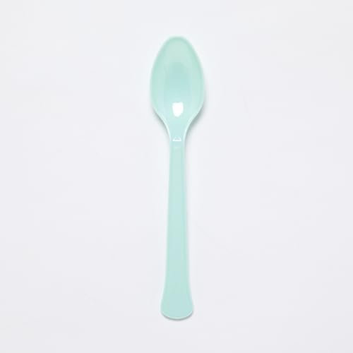Amscan 9915409-211 - Duck Egg Blue Eco-Friendly Re-usable Dishwasher Safe Plastic Party Spoons - 24 Pack