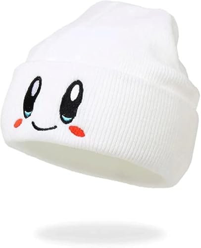 JILANI HANDICRAFT Kirby Beanie für Erwachsene, Anime-Hut, Zubehör, Kawaii, Größe M, weiß, 56