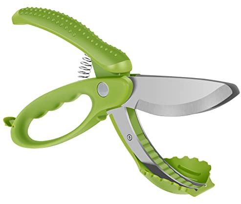 Salad Scissors with Double Blade Salad Chopper Scissor Reusable Cooking Cutting Tool Multifunctional Food Cutter Scissors Heavy Duty Vegetable Slicer