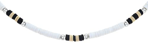 Made by Nami Perlen-Choker Halskette • Perlen-Kette Damen & Mädchen • Muschel Perlen Halskette • Filigranes Perlenhalsband • Wasserfest • Handmade Strand & Surfer Schmuck (Weiß)