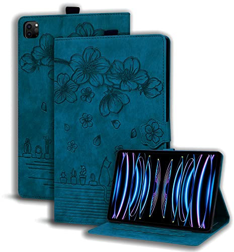 Succtopy Coque pour iPad Pro 12.9 Pouces 6/5/4ème Génération (Modèle 2022/2021/2020) Housse Étui de Protection avec Support Fonction, Étui à Rabat avec Porte-Pencil pour iPad Pro 12.9 Bleu Royal