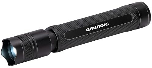 GRUNDIG LED Taschenlampe 160 Lumen - 3,5W - Reichweite 65M - 3 Lichtmodi: Hoch, Niedrig, Pulsierend - Schwarz