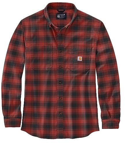 Carhartt Plaid Flannel Relaxed Fit Shirt, Farbe:rot, Größe:XXL