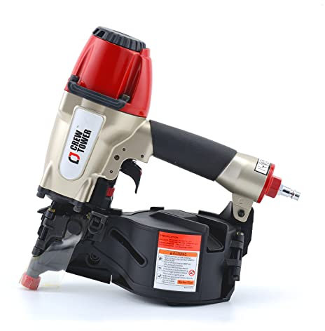 CREWTOWER Siding Nail Gun CN565B, 1-1/4-inch to 2-1/2-inch Pneumatic Coil Siding Nailer for Siding Sheathing Fencing Roof Decking