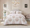 PRIME LINENS Duvet Cover Set 3 Pcs Polyester-Cotton Quilt Cover Bedding Set With 2 Pillow Cases Machine Washable Anti Allergic Duvet Sets (Jasmine Blush Pink, King)