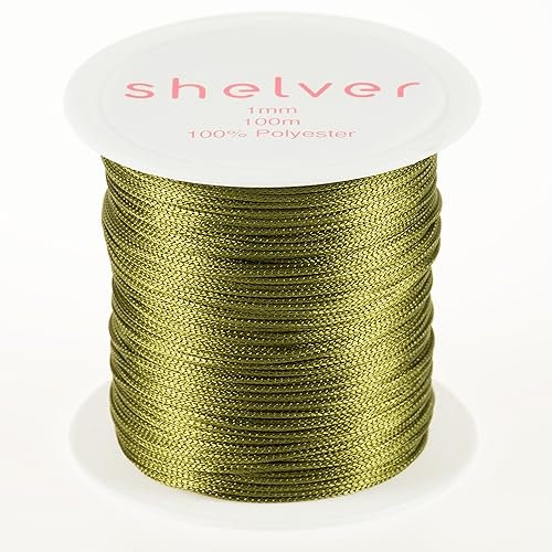 Cordoncino di nylon da 1 mm x 100 m, disponibile in 26 colori, per la realizzazione di braccialetti e altri lavori artigianali (KAKI)