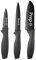 MasterChef 526223 Knives 3pc Set - Prep Slice Dice Captions - Black Knives with Grey Text, Stainless Steel