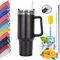 Farberly 6Pcs thermobecher mit strohhalm isolierbecher mit strohhalm und henkel,Kaffeebecher für unterwegs,Thermobecher,Autobecher, Trinkbecher, Reisebecher mit Henkel und Strohhalm kostenloser