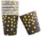 Lot de 60 gobelets en Carton à Pois dorés pour fête, Boissons, Salle de Bain, Mariage, fête prénatale, Noir