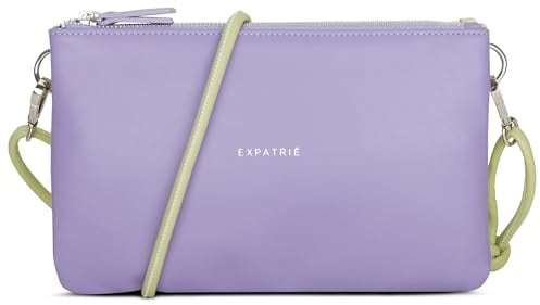 Expatrié Clutch Damen Lila Grün - Emilie - Stylische Umhängetasche für Hochzeit, Party & Freizeit - Kleine Handtasche in zwei Farben - Crossbody Bag für Frauen - Längenverstellbarer Schultergurt