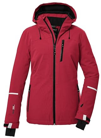 killtec Damen Skijacke/Funktionsjacke mit abzippbarer Kapuze und Schneefang KSW 81 WMN SKI JCKT, modern red, 40, 39746-000