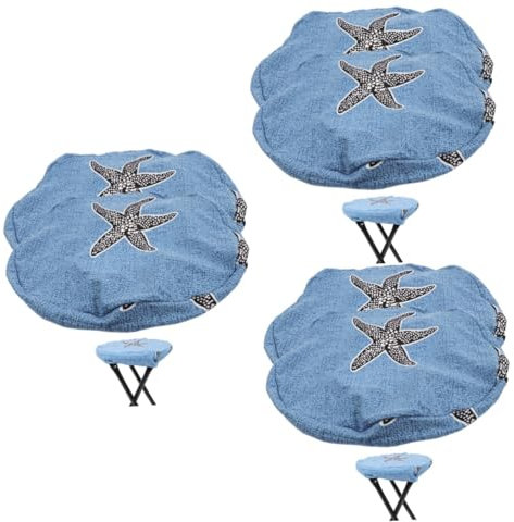 Garneck 6 STK überzug für barhocker sitzunterlage stuhlabdeckung esstuhl bezug Hockerbezug für Küchenhocker abnehmbar runder Stuhl Drehstuhl Bartheke Stuhlbezug Spandex (elastisches Garn)