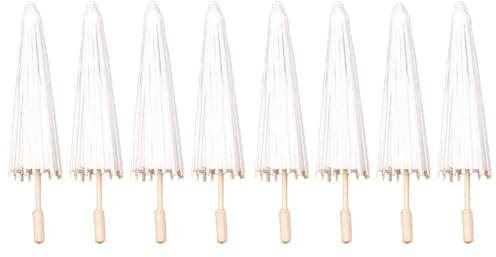 yomoe 8 Pièces Parasol en Papier Parapluie de Mariage Faveur de Fête 40 cm Parapluies en Bambou pour Centres de Table de Douche Nuptiale Accessoires Photo