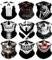 Meleager Multifunktionstuch Gesichtsmaske, Funktionstücher Totenkopf, 9 Stück Schlauchschal Halloween(s78-02), Elastische Schlauchtuch, Sturmmaske Halstuch Bandana Herren Damen für Laufen Wandern