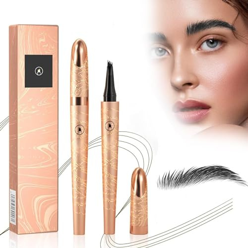 Magischer Augenbrauenstift 3D-Microblading-Augenbrauenstift-Konturstift, 2024 Neuer Wasserfester, Präziser Brauenstift Erzeugt mühelos natürlich aussehende Brauen (Black)