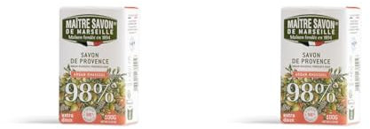 Maître Savon de Marseille- Savon de Provence Argan et Rhassoul - 98% d'origne naturelle (Lot de 2)