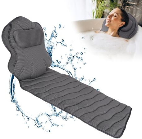 Extra Thick Full Body Bath Pillows for Bathtub- Luxury Bath Cushion for Head, Neck and Back Support, Soft Bath Pillow for Tub, Comfort Relaxation Spa Gifts Bathtub Accessories for Women
