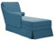 Homgoday Chaiselongue mit Nackenrolle und Rechter Armlehne Blau Samt Lounge Sofa, Lounge, Loungesofa, Wohnzimmersofa Relaxliege Couch für Wohnzimmer Schlafzimmer Büro