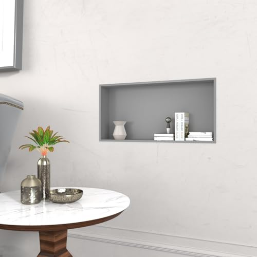 GY Bath Nicho de Ducha 61 x 30 x 11cm, Estante de Ducha Empotrado de Acero Inoxidable, No Requiere Azulejos, Gris Cepillado Nicho de Pared