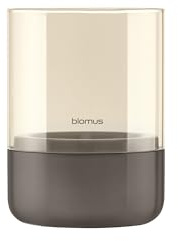 blomus Windlicht Calma | Größe S | H 14 cm Ø 10 cm | Burned Metal Finish | Edelstahl & Glas | für Teelichter | Indoor | exl. Kerze