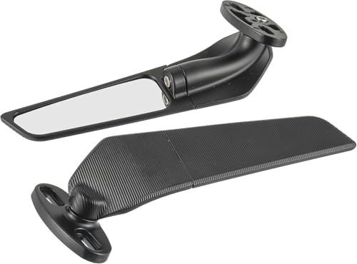 Motorrad Spiegel, 2 Stück Motorradspiegel 360°drehbarer Lenkerendenspiegel | Spiegel für Moped Roller Seitenspiegel, Kompatibel mit Meisten Motorrädern(Schwarz)