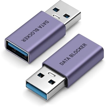 Seminer USB Data Blocker(2 Pack), Anti Juice Jacking | for Charge Only, USB Defender, Refuse Hacking-Purple
