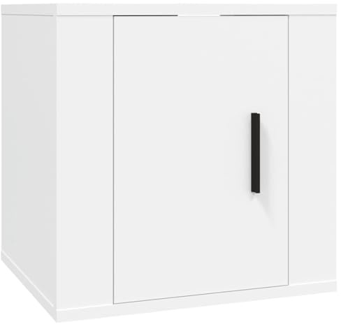 Wandmontierter TV-Schrank Hochglanzweißer TV-Ständer Wandmontiertes Entertainment-Center für Up (40 x 34,5 x 40 cm)