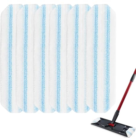 6 Pack Replacement Mop Pads for Vileda H2prO, Reusable Microfibre Flat Mop Refills for Hard Floors, Machine Washable