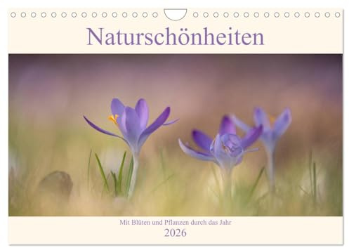 Naturschönheiten - mit Blüten und Pflanzen durch das Jahr (Wandkalender 2026 DIN A4 quer), CALVENDO Monatskalender: Monat für Monat die faszinierende Schönheit der Natur erleben (CALVENDO Natur)