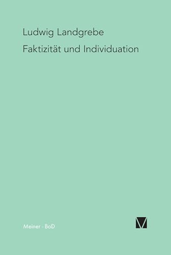Faktizität und Individuation: Studien zu den Grundlagen der Phänomenologie