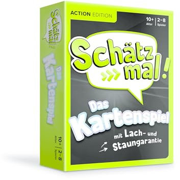 Schätz mal! Das Kartenspiel - Action Edition: Das Kartenspiel mit Lach- und Staungarantie I Ab 10 Jahre I 2-8 Spieler