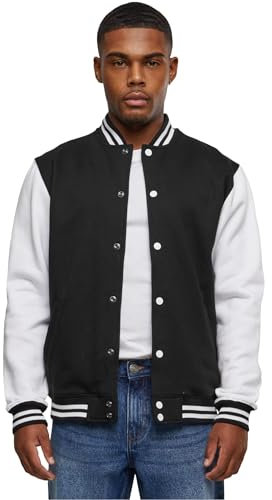 Urban Classics Herren 2-Tone College Sweatjacket, Blk/Wht, XXL, TB207