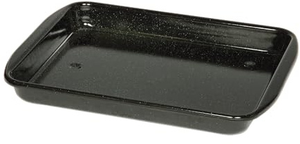 Riess, 0401-022, Bratrohrpfanne niedrig 33/42, CLASSIC - BACK- UND BRATFORM, Länge 41.6 cm, Breite 32.8, Höhe 4.6 cm, Emaille, schwarz, Bräter, Induktion
