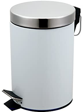 Blue Canyon Round Pedal Bin, 3 Litre Capacity, White