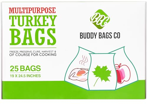Buddy Bags Co Multipurpose Turkey Oven Bags - 19 x 24.5 - 25 Pack