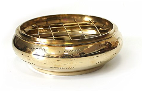 Räucherschale Räuchergefäß mit Netz 8 x 2,5 cm, Messing Netzgefäß Messingschale für Räucherkohle Räucherkegel, Dhoopgefäß mit Netzeinsatz