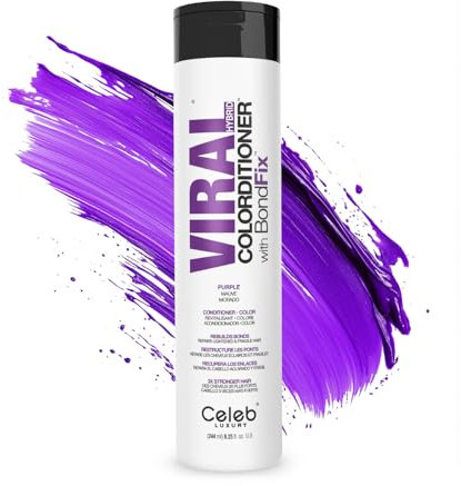 Celeb Luxury Viral Purple Colorditioner, Professional Semi Permanent Hair Colour Depositing Conditioner, Maintains and Refreshes Vibrant Purple Colour