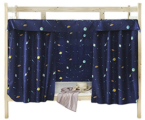 Tenda in tessuto per letto a castello per dormitorio, Tenda oscurante per letto a baldacchino a prova di polvere e zanzare, Dark Blue, 1.2M x 2M ( 2 Piece included )