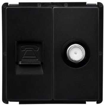 LEDKIA LIGHTING Prise Téléphone + Satellite Modern Noir