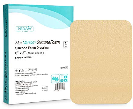 MedVanceTM Silikon - Schaumabsorbierender Verband mit Silikonkleber, 15 cm x 20 cm, Packung mit 5 Wundverbänden