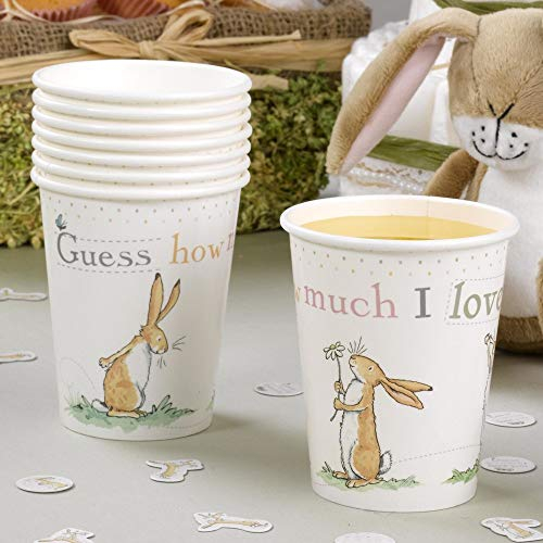 Premium Weddings Babyparty Kleiner brauner Hase Pappbecher 8 Stück - Becher Kindergeburtstag Deko